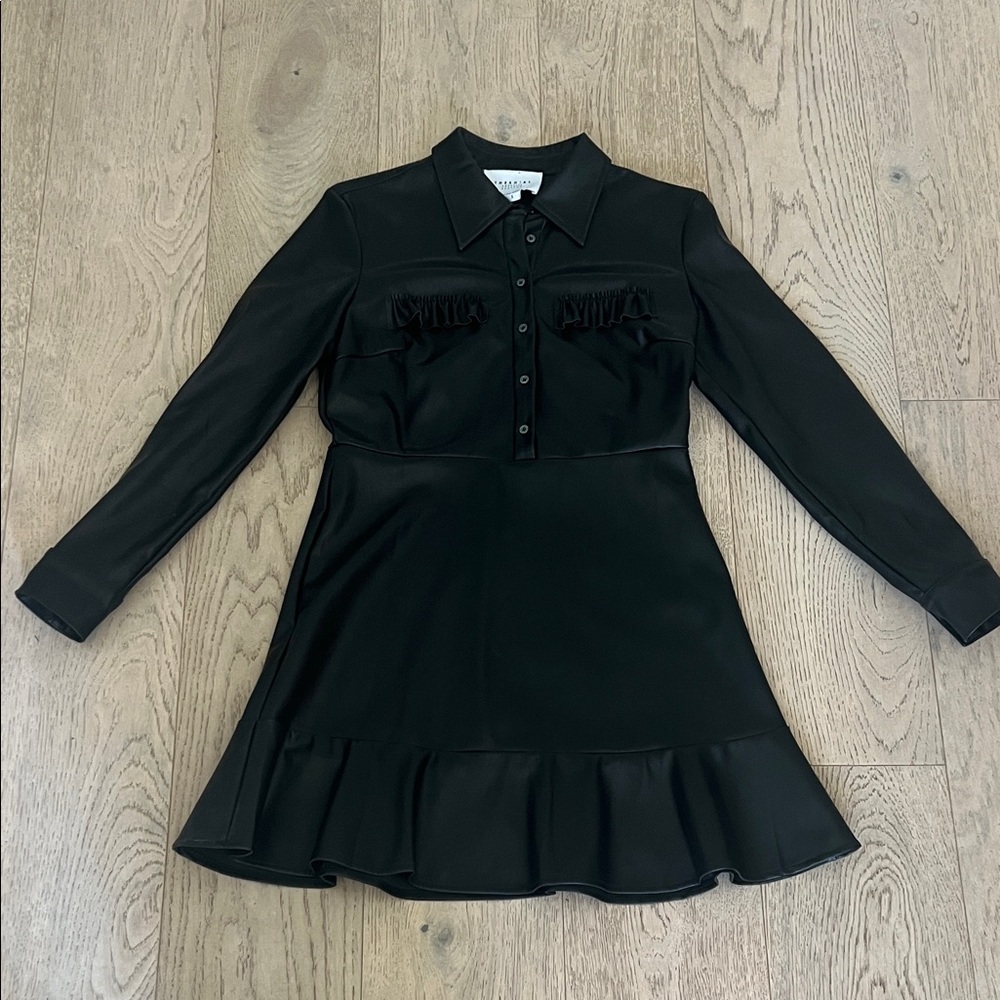 Faux leather mini dress
